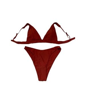 Small Red/Burgundy Bikini 2 Piece Bathing Swim Suit Summer